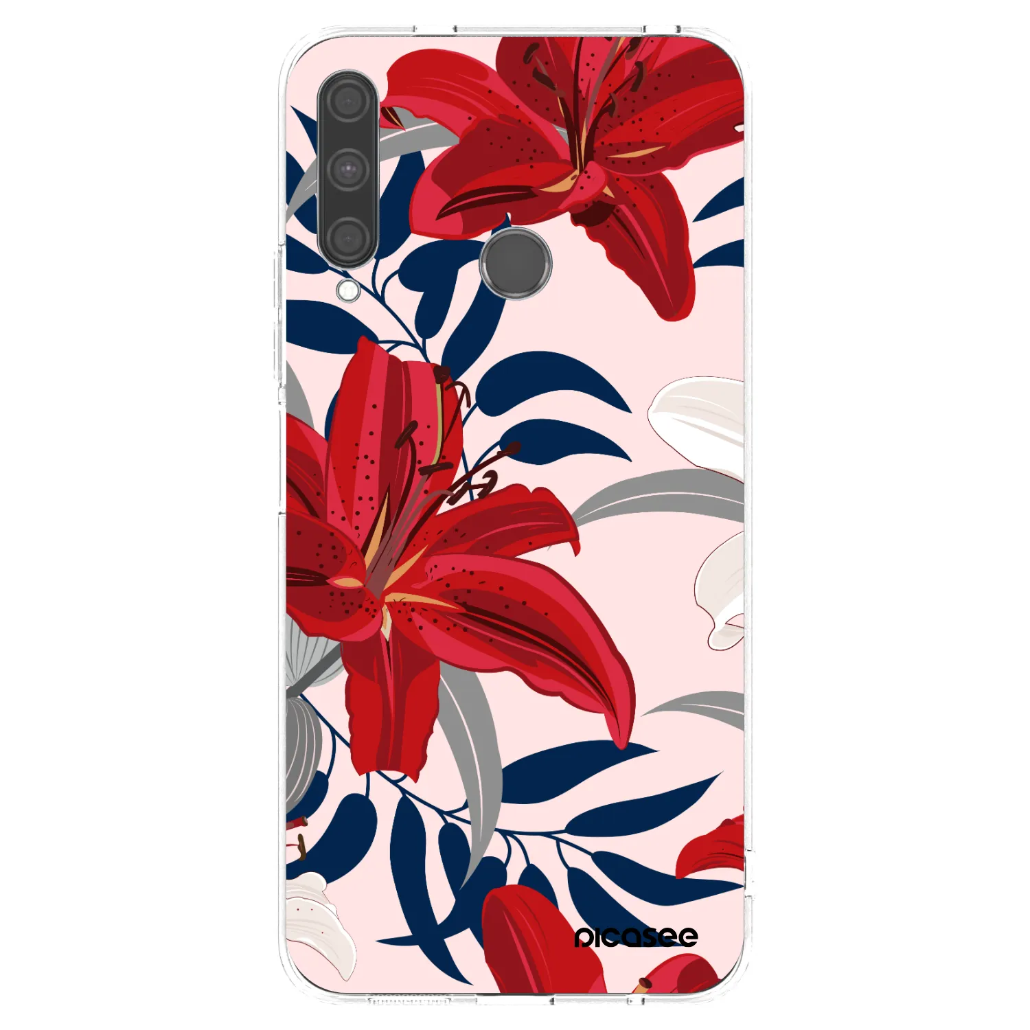 Picasee husă transparentă din silicon pentru Huawei P40 Lite E - Red Lily