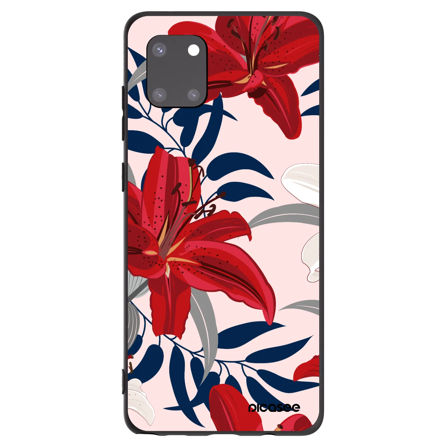 Picasee husă neagră din silicon pentru Samsung Galaxy Note 10 Lite N770F - Red Lily
