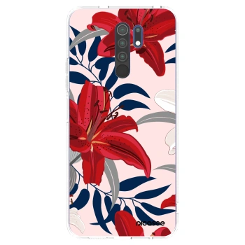 Picasee husă transparentă din silicon pentru Xiaomi Redmi 9 - Red Lily