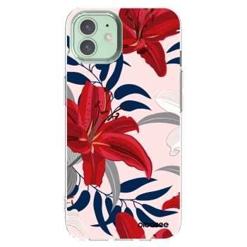 Picasee husă transparentă din silicon pentru Apple iPhone 12 Pro - Red Lily