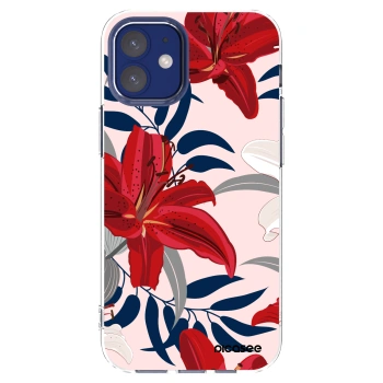 Picasee husă transparentă din silicon pentru Apple iPhone 12 mini - Red Lily
