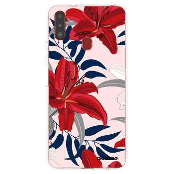 Picasee husă transparentă din silicon pentru Samsung Galaxy A20s - Red Lily