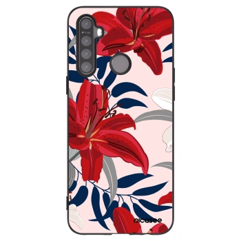 Picasee husă neagră din silicon pentru Realme 5 - Red Lily