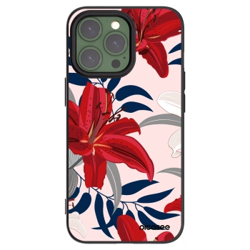 Picasee husă neagră din silicon pentru Apple iPhone 13 Pro - Red Lily