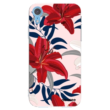 Picasee husă transparentă din silicon pentru Apple iPhone XR - Red Lily