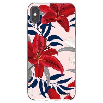 Picasee husă transparentă din silicon pentru Apple iPhone XS Max - Red Lily