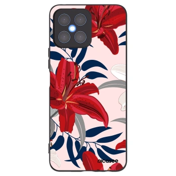 Picasee husă neagră din silicon pentru Honor X8 4G - Red Lily