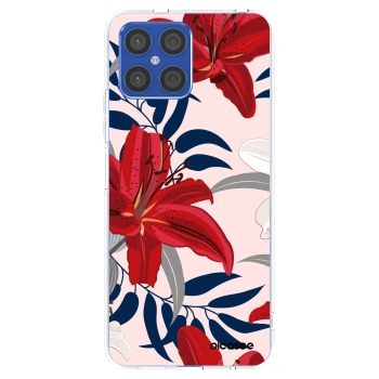 Picasee husă transparentă din silicon pentru Honor X8 4G - Red Lily