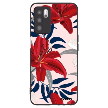 Picasee husă neagră din silicon pentru OPPO A16s - Red Lily