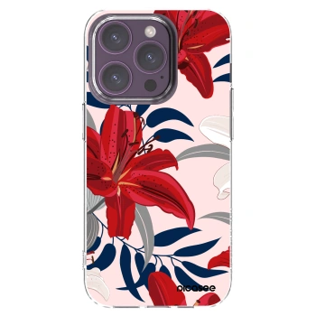 Picasee husă transparentă din silicon pentru Apple iPhone 14 Pro - Red Lily