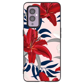 Picasee husă neagră din silicon pentru OnePlus 9 - Red Lily