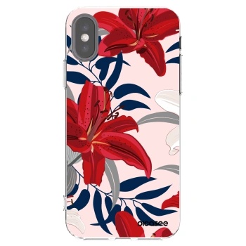 Picasee husă transparentă din silicon pentru Apple iPhone X/XS - Red Lily
