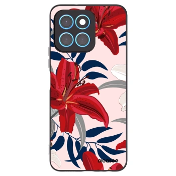 Picasee husă neagră din silicon pentru Honor X8 5G - Red Lily