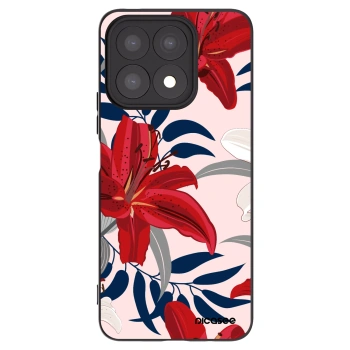 Picasee husă neagră din silicon pentru Honor X8a - Red Lily
