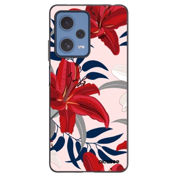 Picasee husă neagră din silicon pentru Xiaomi Redmi Note 12 Pro 5G - Red Lily