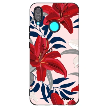 Picasee husă neagră din silicon pentru Huawei Nova 3 - Red Lily