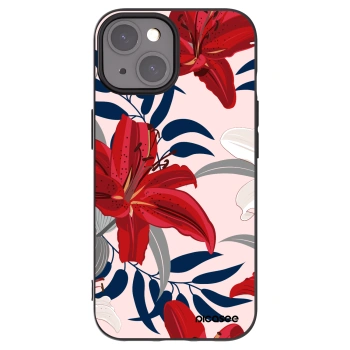 Picasee husă neagră din silicon pentru Apple iPhone 15 - Red Lily