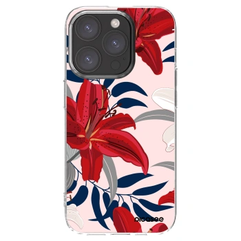 Picasee husă transparentă din silicon pentru Apple iPhone 15 Pro - Red Lily
