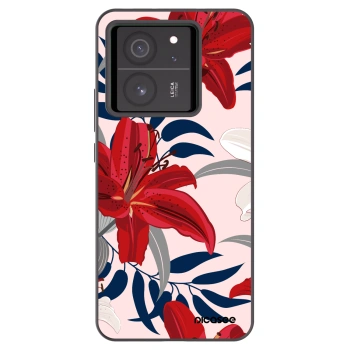 Picasee husă neagră din silicon pentru Xiaomi 13T - Red Lily