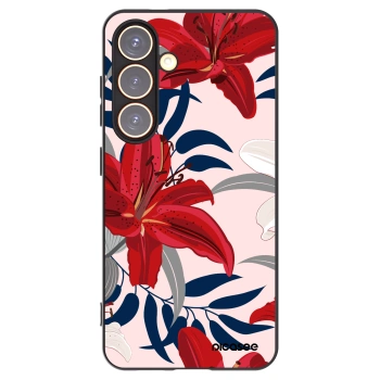 Picasee husă neagră din silicon pentru Samsung Galaxy S24 S921B 5G - Red Lily