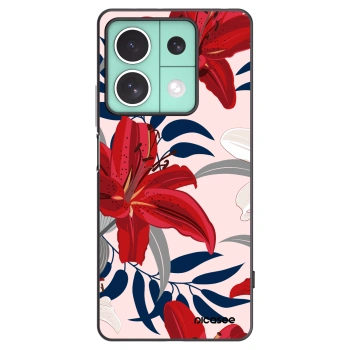 Picasee husă neagră din silicon pentru Xiaomi Redmi Note 13 5G - Red Lily