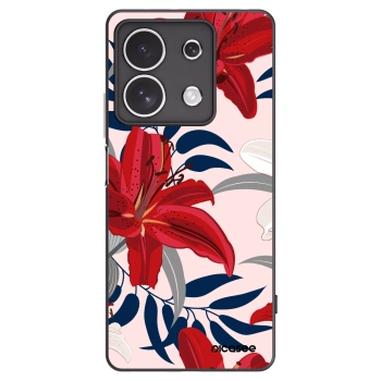 Picasee husă neagră din silicon pentru Xiaomi Redmi Note 13 4G - Red Lily