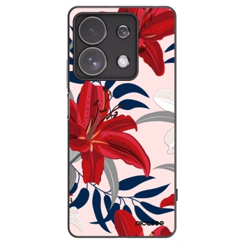 Picasee husă neagră din silicon pentru Xiaomi Redmi Note 13 Pro 4G - Red Lily
