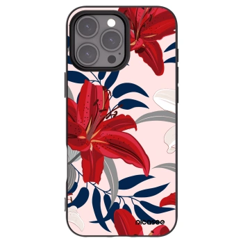 Picasee husă neagră din silicon pentru Apple iPhone 16 Pro Max - Red Lily