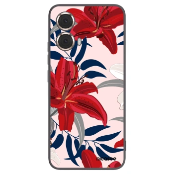Picasee husă neagră din silicon pentru Motorola Moto G85 - Red Lily