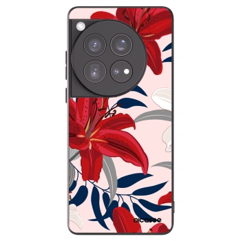 Picasee husă neagră din silicon pentru OnePlus 12 5G - Red Lily