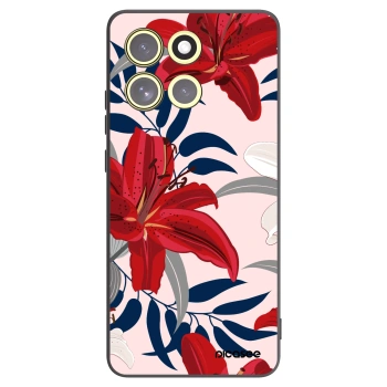 Picasee husă neagră din silicon pentru Motorola Moto G86 Power 5G - Red Lily