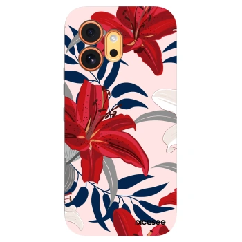 Picasee husă neagră din silicon pentru Honor 600 - Red Lily