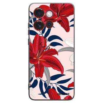 Picasee husă neagră din silicon pentru Motorola Edge 60 Neo 5G - Red Lily
