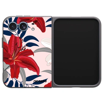 Picasee husă neagră din silicon pentru Apple iPhone Duo - Red Lily