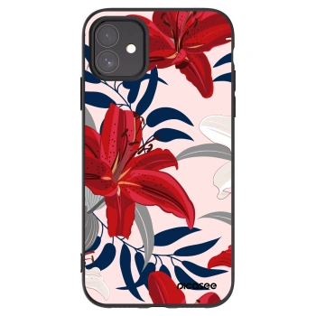 Picasee husă neagră din silicon pentru Apple iPhone 11 - Red Lily
