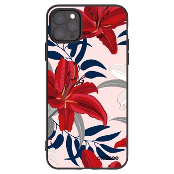 Picasee husă neagră din silicon pentru Apple iPhone 11 Pro Max - Red Lily