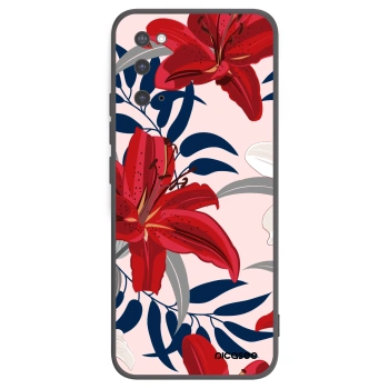 Picasee husă neagră din silicon pentru Samsung Galaxy S20 G980F - Red Lily