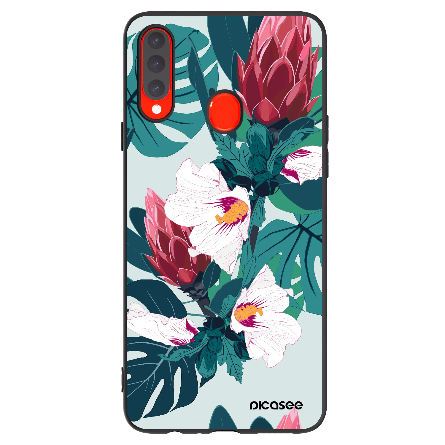 Picasee husă neagră din silicon pentru Samsung Galaxy A20s - Rhododendron