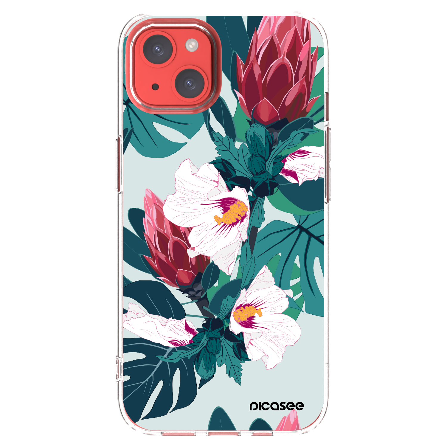 Picasee husă transparentă din silicon pentru Apple iPhone 13 - Rhododendron