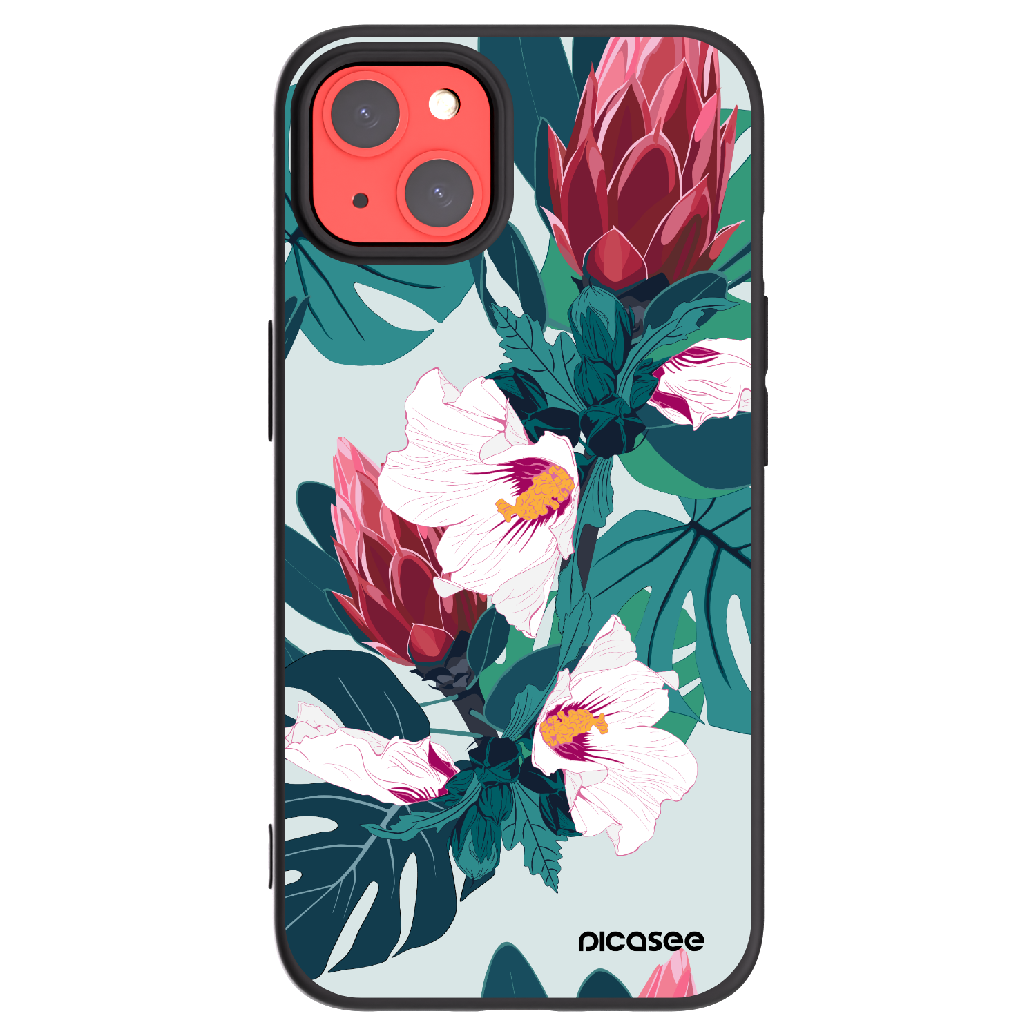 Picasee husă neagră din silicon pentru Apple iPhone 13 - Rhododendron