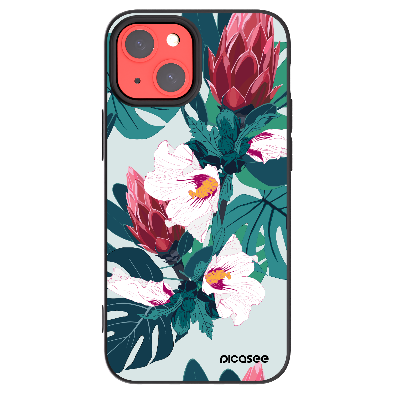 Picasee husă neagră din silicon pentru Apple iPhone 13 mini - Rhododendron