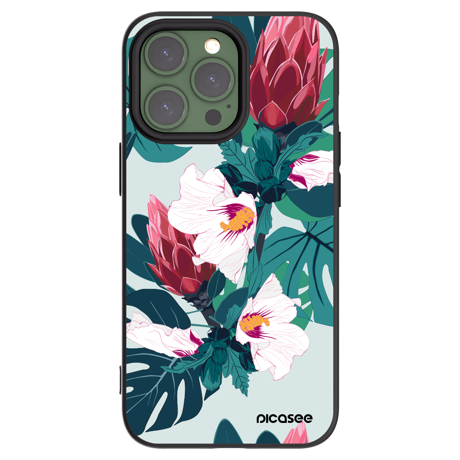 Picasee husă neagră din silicon pentru Apple iPhone 13 Pro - Rhododendron