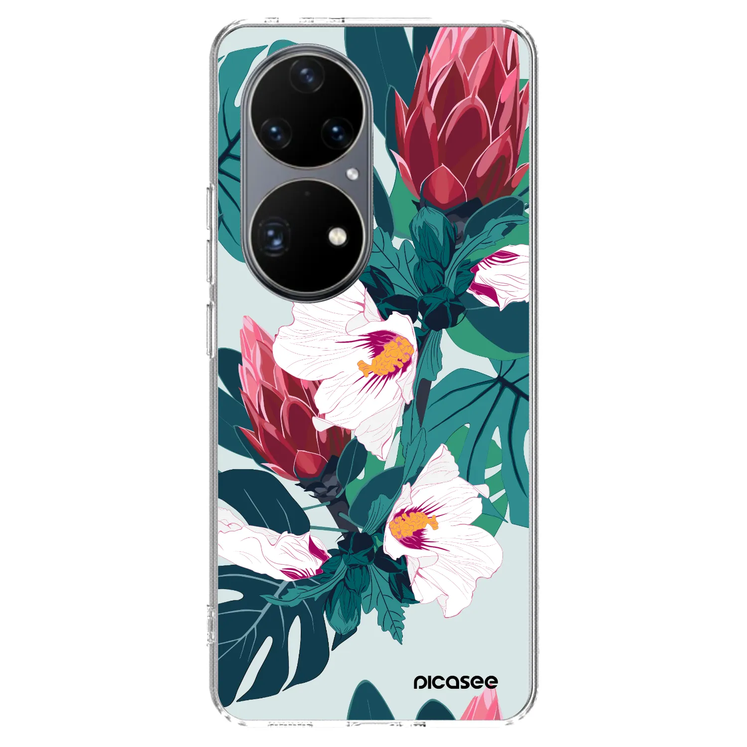 Picasee husă transparentă din silicon pentru Huawei P50 - Rhododendron
