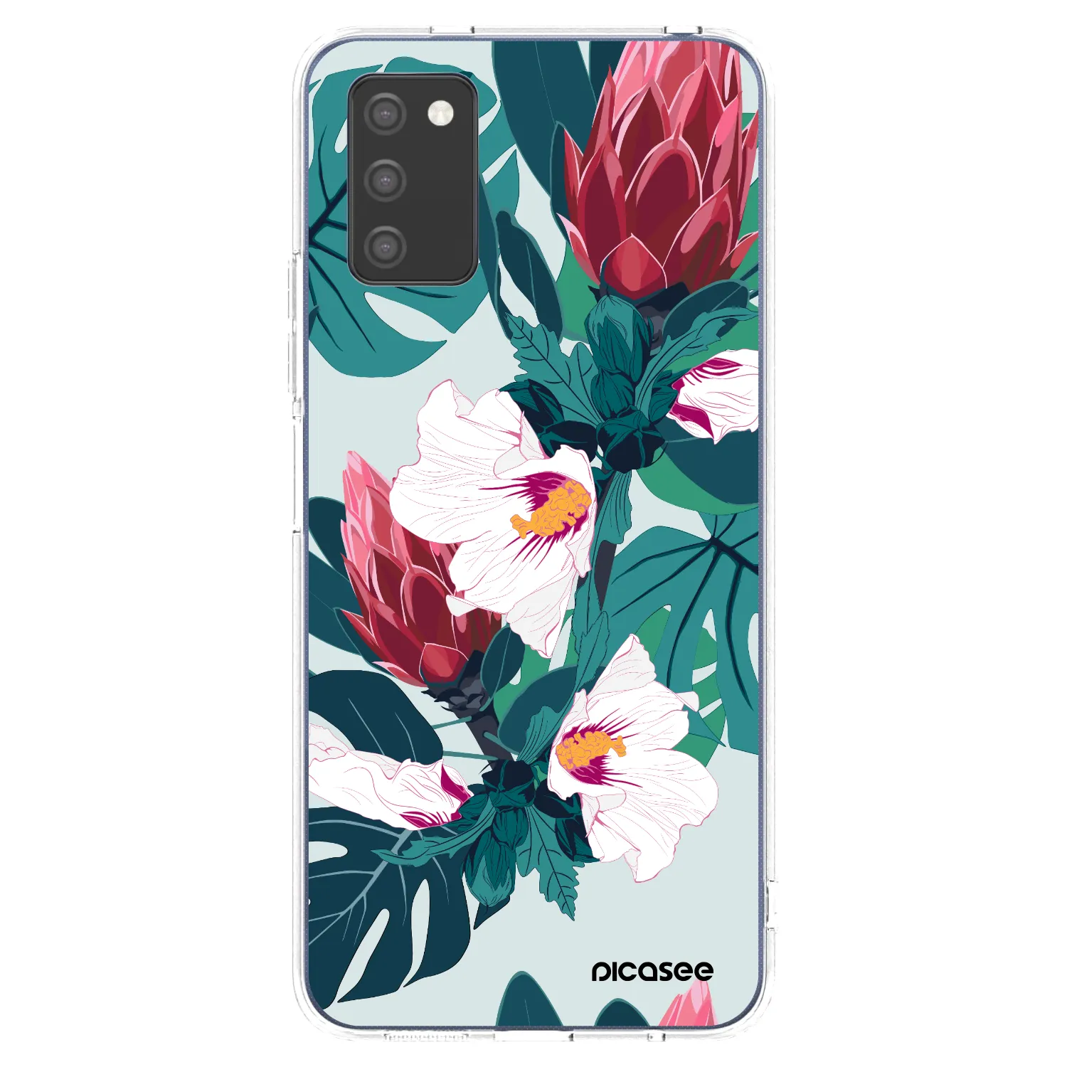 Picasee husă transparentă din silicon pentru Samsung Galaxy A02s A025G - Rhododendron