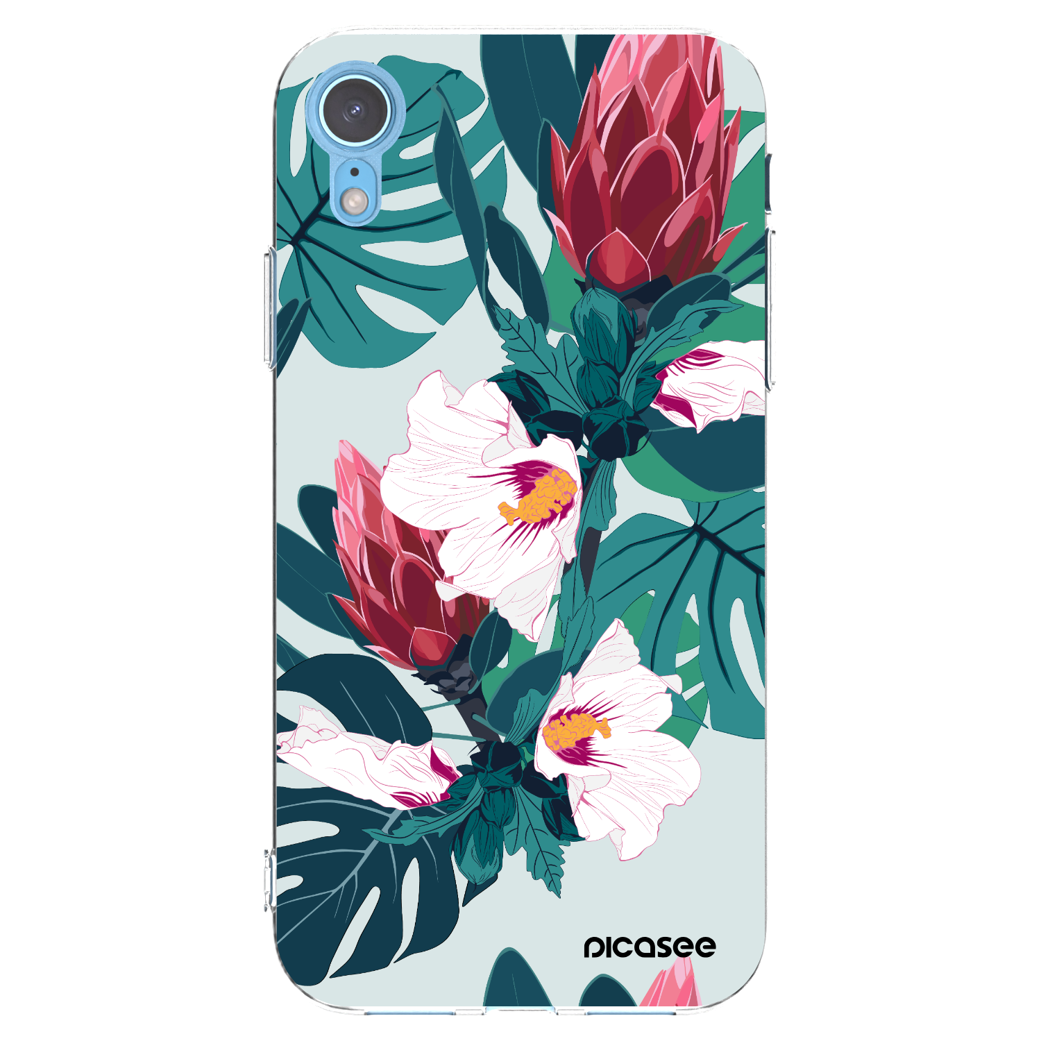 Picasee husă transparentă din silicon pentru Apple iPhone XR - Rhododendron