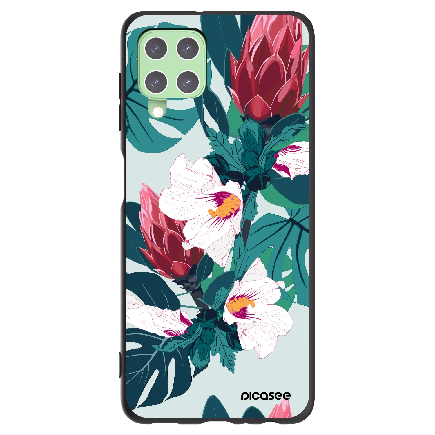 Picasee husă neagră din silicon pentru Samsung Galaxy A22 A225F 4G - Rhododendron