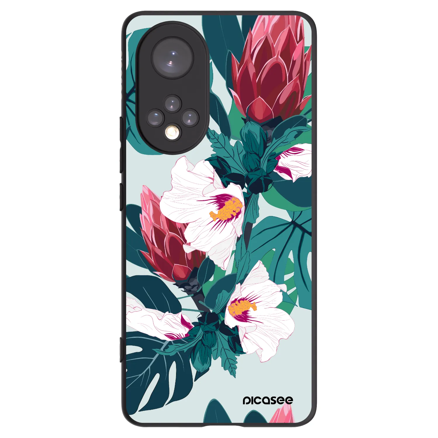 Picasee husă neagră din silicon pentru Huawei Nova 9 - Rhododendron