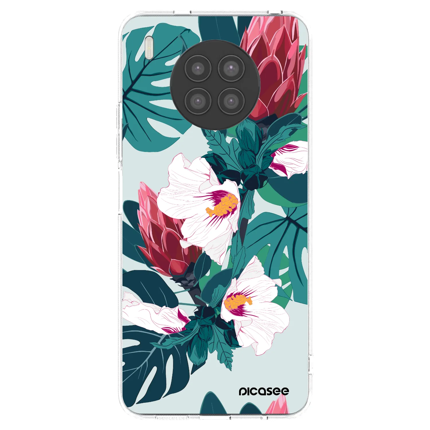 Picasee husă transparentă din silicon pentru Huawei Nova 8i - Rhododendron