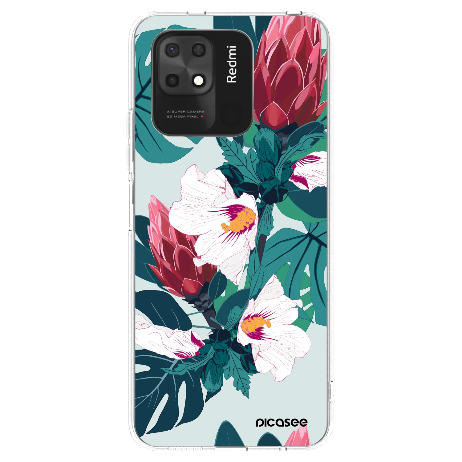 Picasee husă transparentă din silicon pentru Xiaomi Redmi 10C - Rhododendron