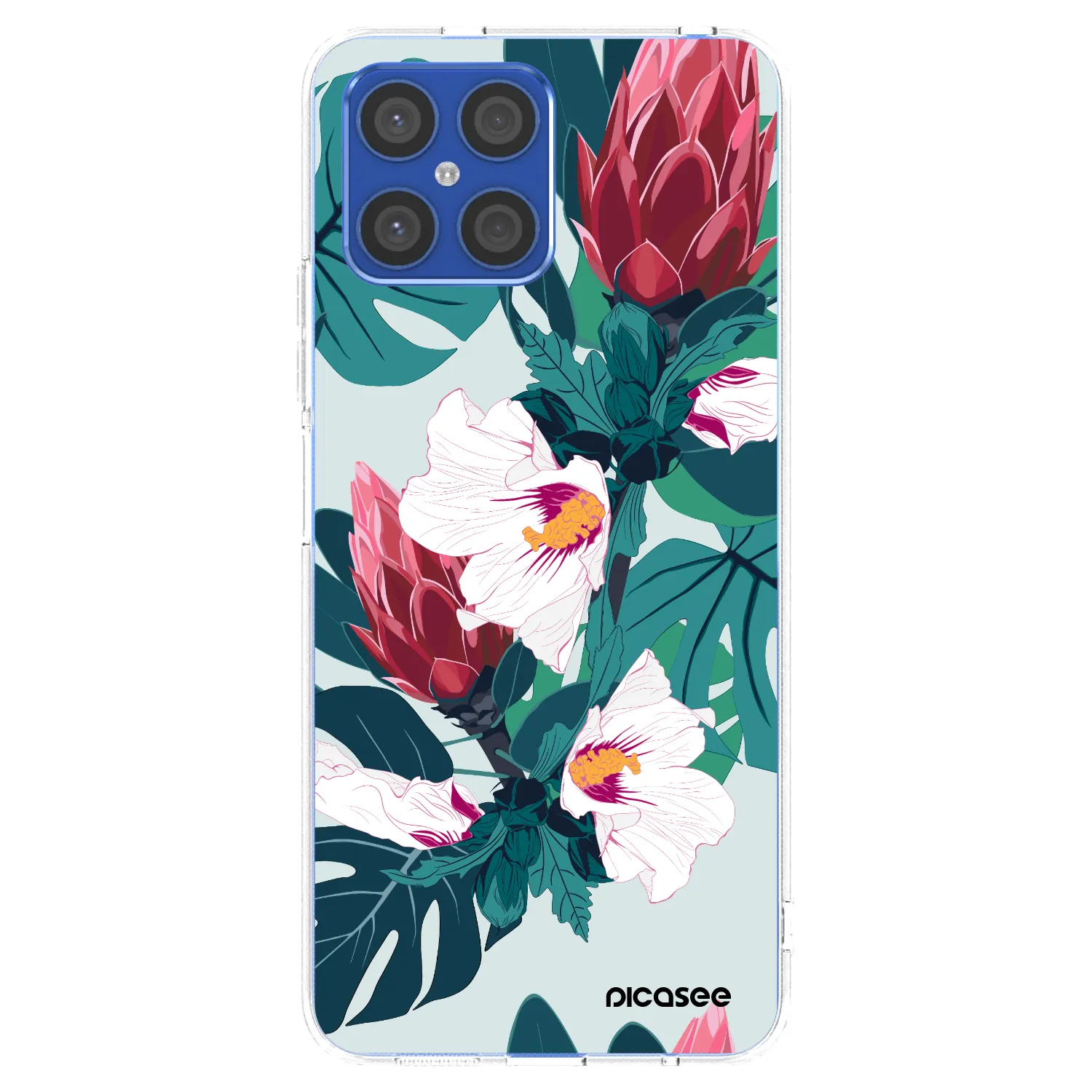 Picasee husă transparentă din silicon pentru Honor X8 4G - Rhododendron